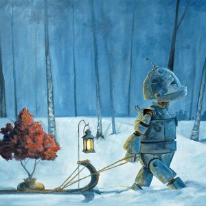 Winter Walk Robot Painting