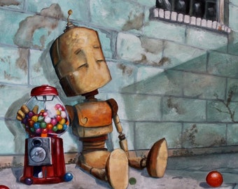 Gum-Ball Bot painting print