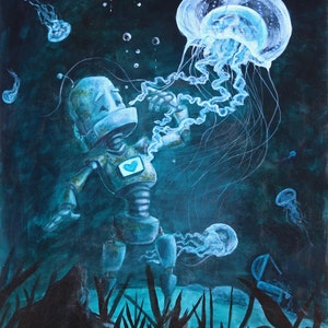 Deep Sea Robot painting Print