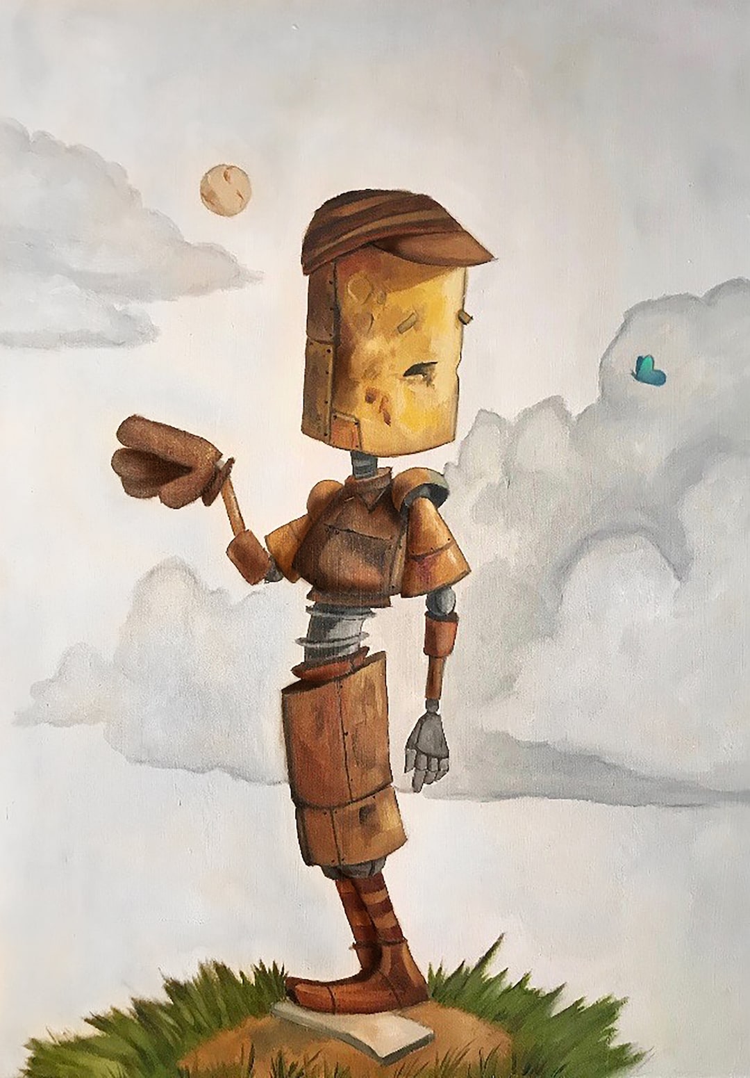 BASEBALL BOT Robot Painting - Etsy