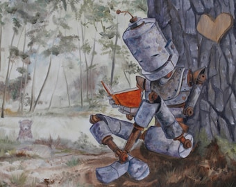 Off On An Adventure Bot robot painting print