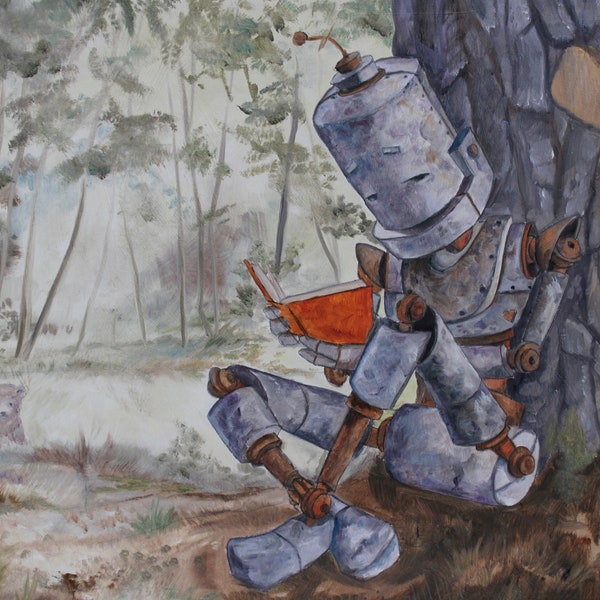 Off On An Adventure Bot robot painting print