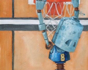Basketball Bot robot painting print