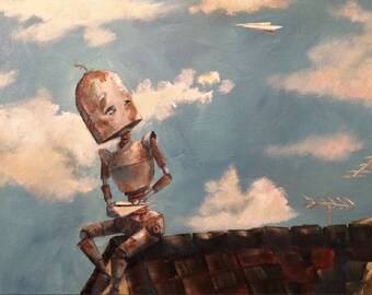 Flight Bot Robot Painting Print