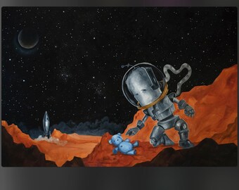 MARTIAN BOT robot print of painting