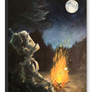 CAMPFIRE robot painting print image 2