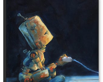 Gamer Bot robot painting print
