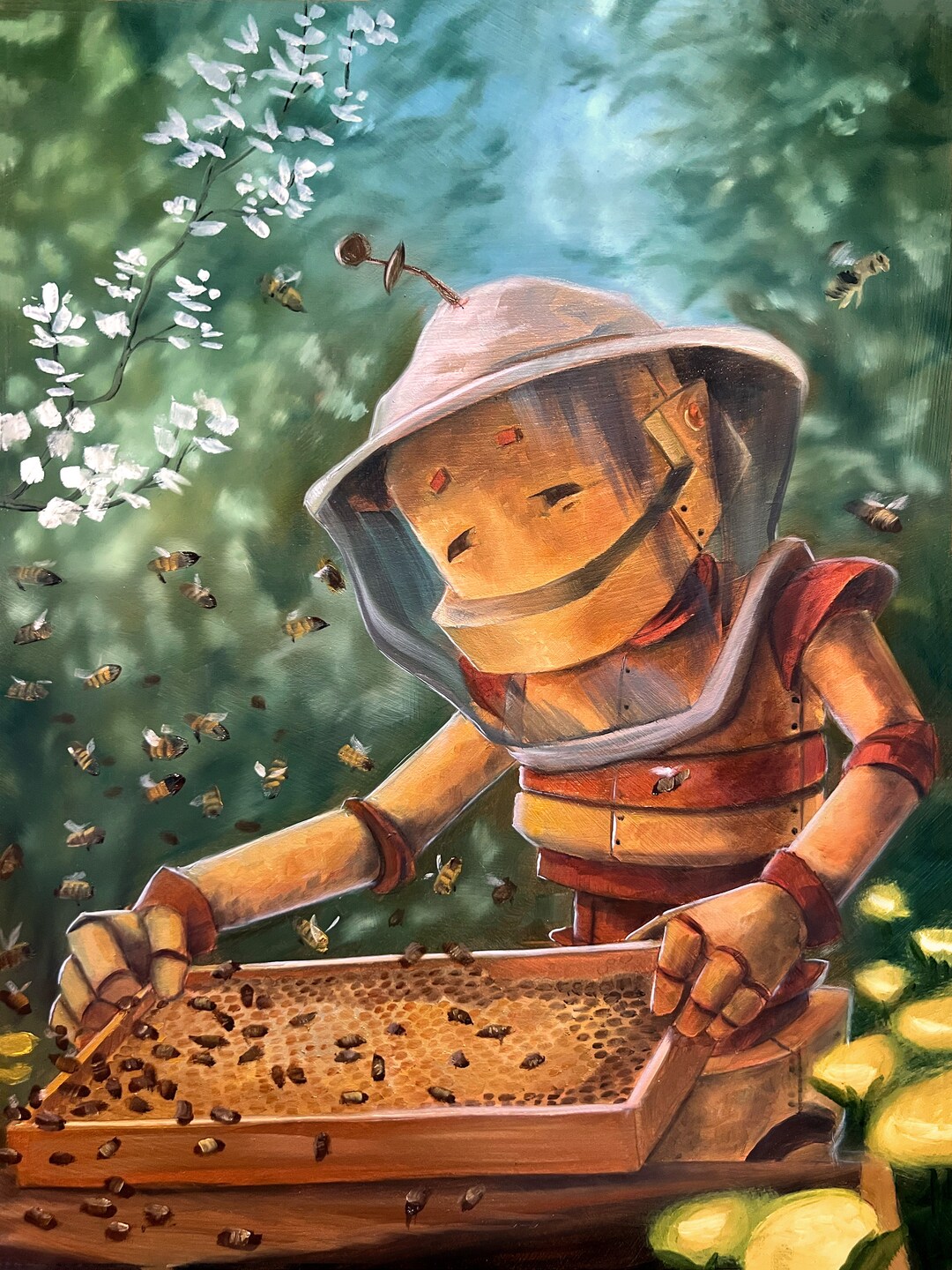 Beekeeper Bot Robot Painting - Etsy