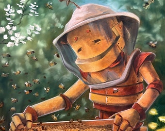 Beekeeper Bot Robot Painting