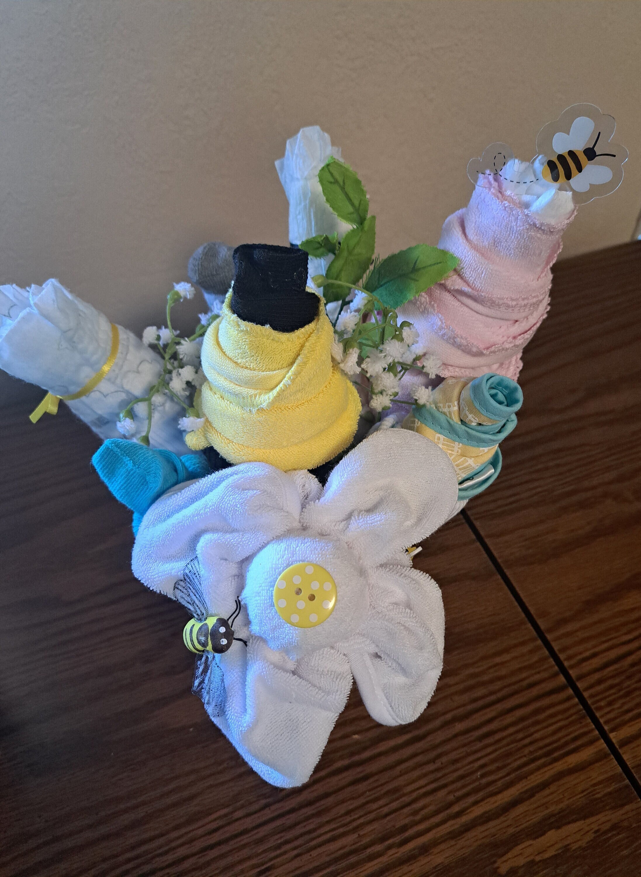 Diaper Baby Shower Washcloth Bouquet Baby Shower Corsage Baby Sock