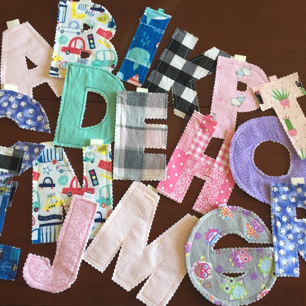 Fabric Letter Banners, Baby Nursery Decor, Baby Shower Decor, Fabric Name Banners, Personalized Child Banners, Kids Room Decor