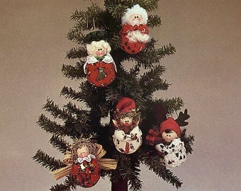 Sewing Pattern 6 - 4" High Roly-Poly Ornaments Santa, Mrs. Santa, Elf, Angel, Country Angel, Baby Reindeer