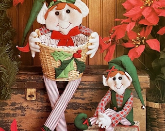 2 Elves Sewing Pattern Elfin Magic - Collectible - Vintage - Best Seller - Adorable Elf on the Shelf - Uncut, Antique 1987