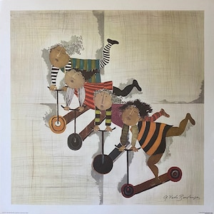 Lithograph Scooters - Les Trot Inettes by artist Graciela Rodo Boulanger - Fine Art