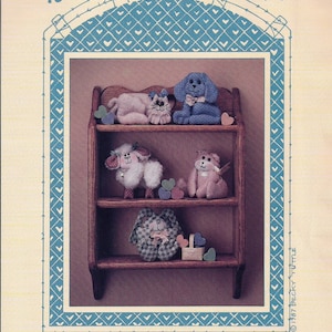 5 Sewing Patterns for Bunny, Lamb, Cat, Dog, and Bear - &quot;Miniature Favorites&quot; - All Cooped Up Vintage Craft Patterns