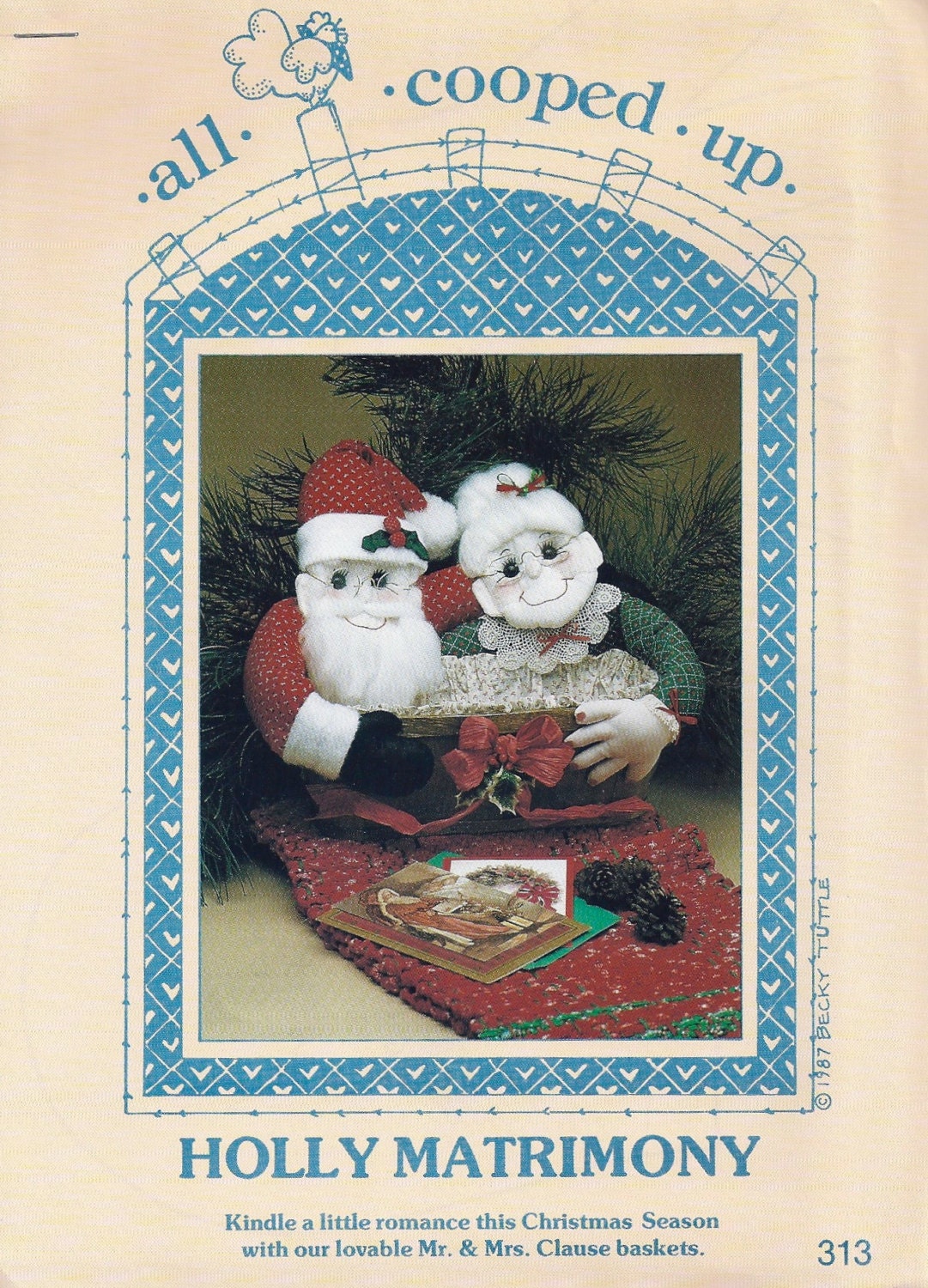 Sewing Pattern 13" and 15" Mr. & Mrs. Clause - "Holly Matrimony" - All Cooped Up Vintage Craft Patterns