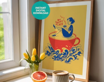 Coffee Wall Art Printable | Kitchen Wall Decor Digital Download | Retro Coffee Print | Downloadable Prints