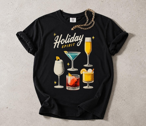 Christmas Cocktail Shirt | Christmas Martini Shirt | Holiday Cocktail Shirt | Xmas Cocktail Tee | Retro Christmas Drinks Shirt
