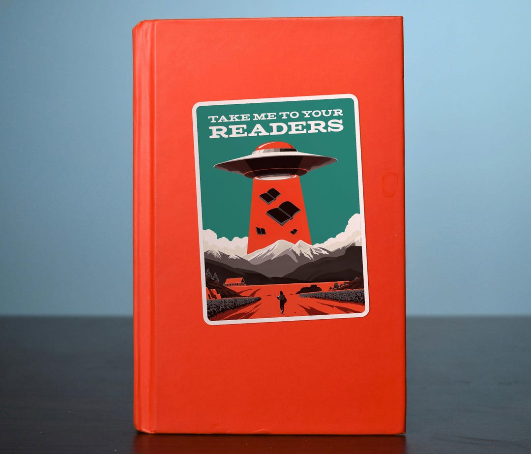 UFO Book Abduction Sticker | Scifi Alien Reader Vinyl Decal | Take Me ...