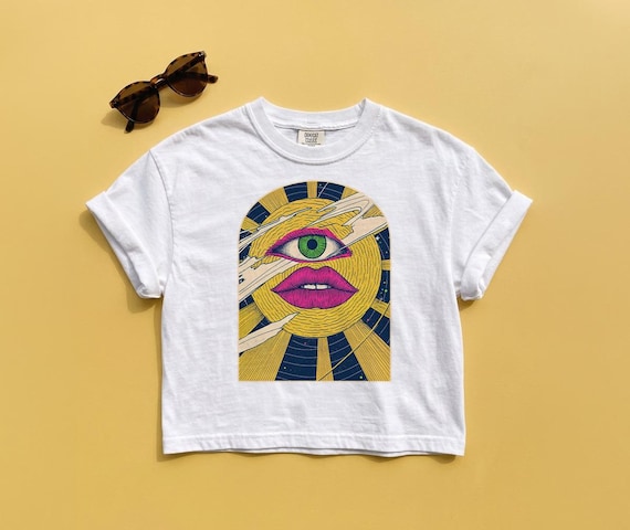 Celestial Shirt | Witchy Shirt | Psychedelic Crop Top | Third Eye Shirt | Trippy Shirt | Comfort Colors Boxy Crop Tee