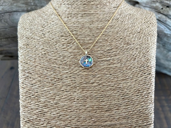 Abalone cross necklace deals