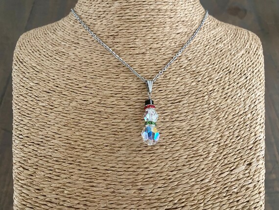 Swarovski snowman necklace clearance