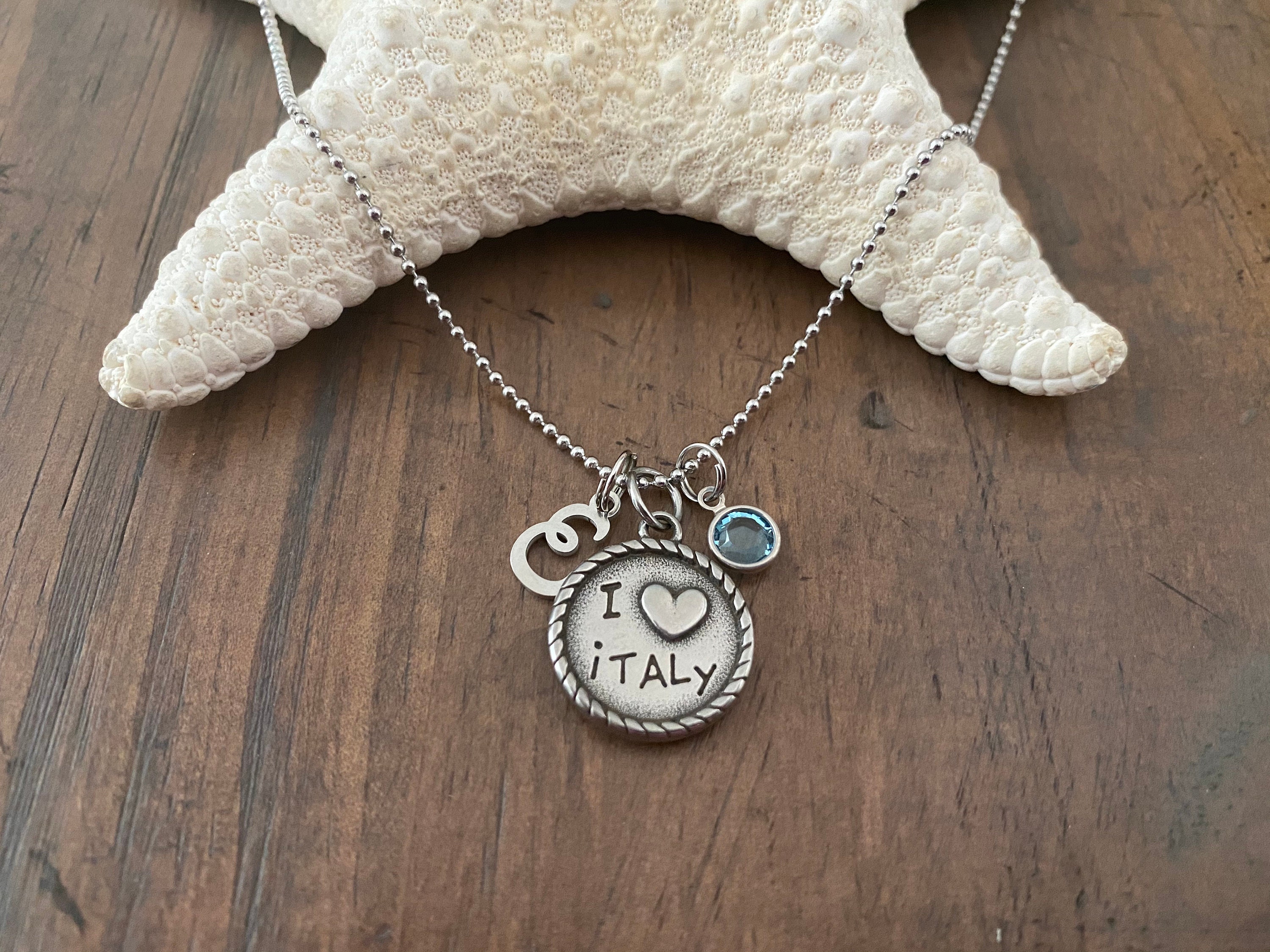 ITALY CHARM NECKLACE / Stainless Steel Necklace / Stainless Etsy