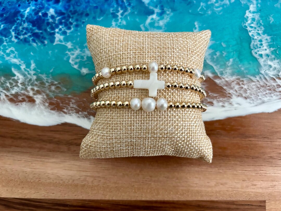 Pearl Cross Bracelet