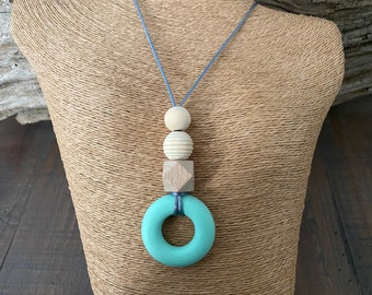 Brown Silicone jewellery boho sensory natural Necklace for mum was teething 