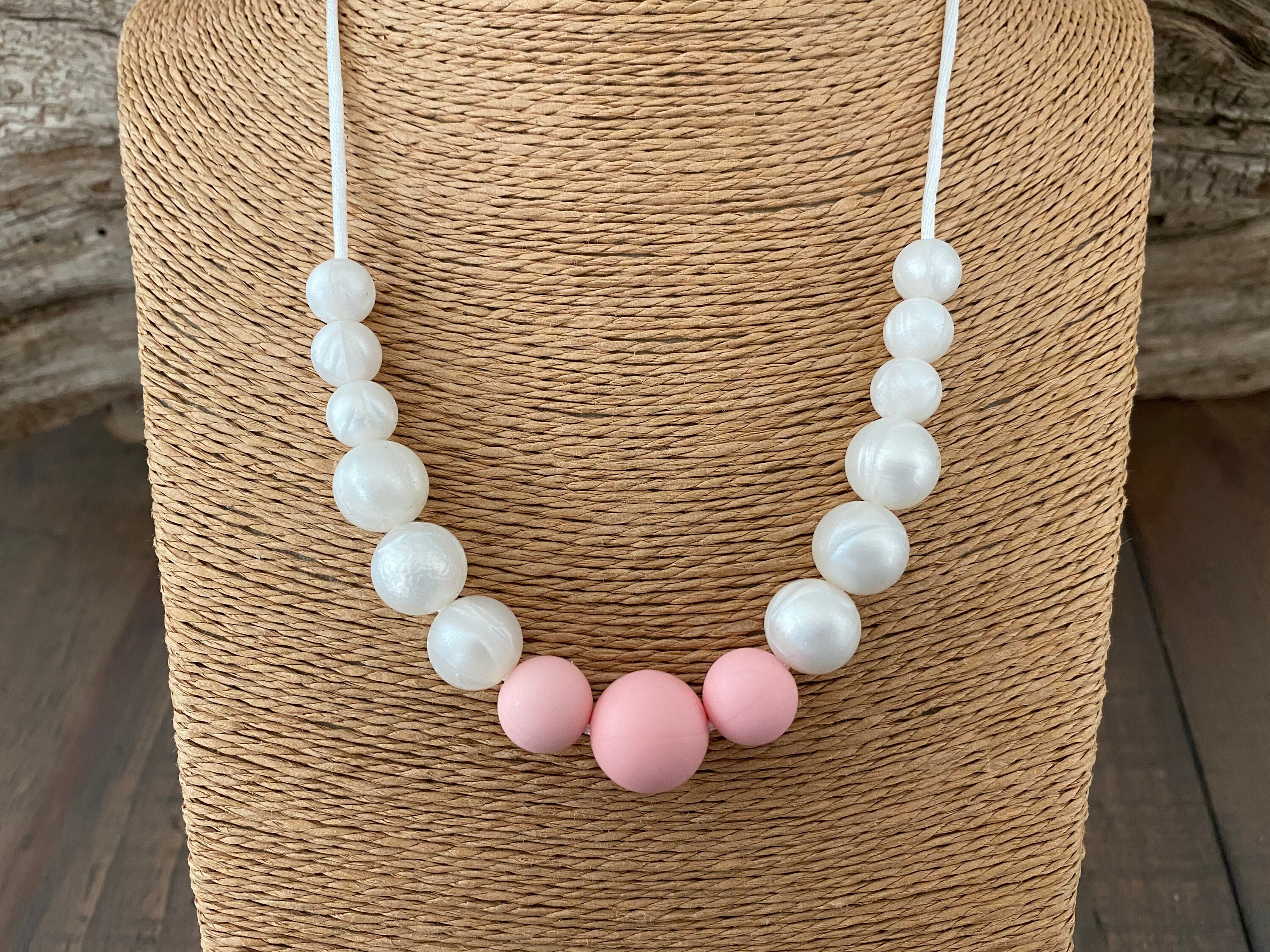 PINK LITTLE GIRL Pearls / Pink & Pearl Silicone Necklace / Etsy