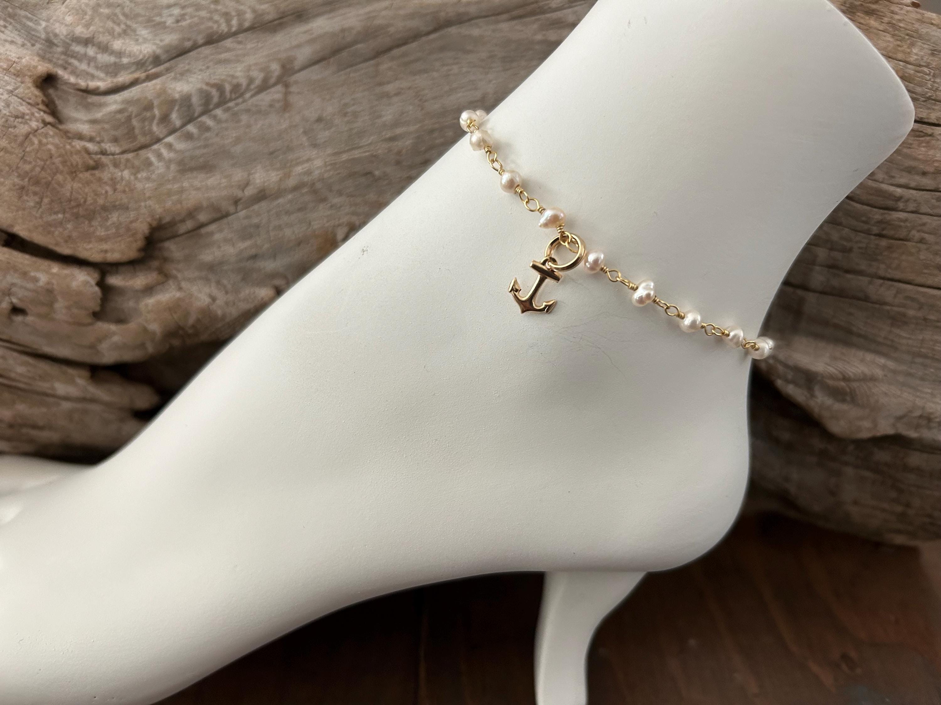 Anchor Charm Gold Anchor Anklet 9ct Yellow Gold Anklet For Women