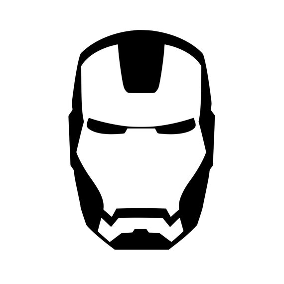 ironman face mask logo vinyl decal any color any size etsy
