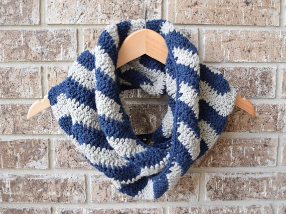 Navy and Grey Chevron Infinity Scarf ...