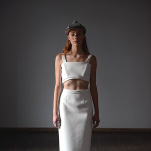 white skirt- women pencil- knee skirt- simple skirt for women- white leather women skirt- summer fashion skirt - long clothes