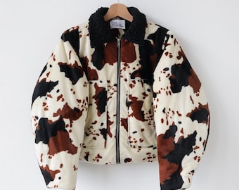 Komönstrad jacka i ullblandning: XS-M, djärva moderiktiga ytterkläder