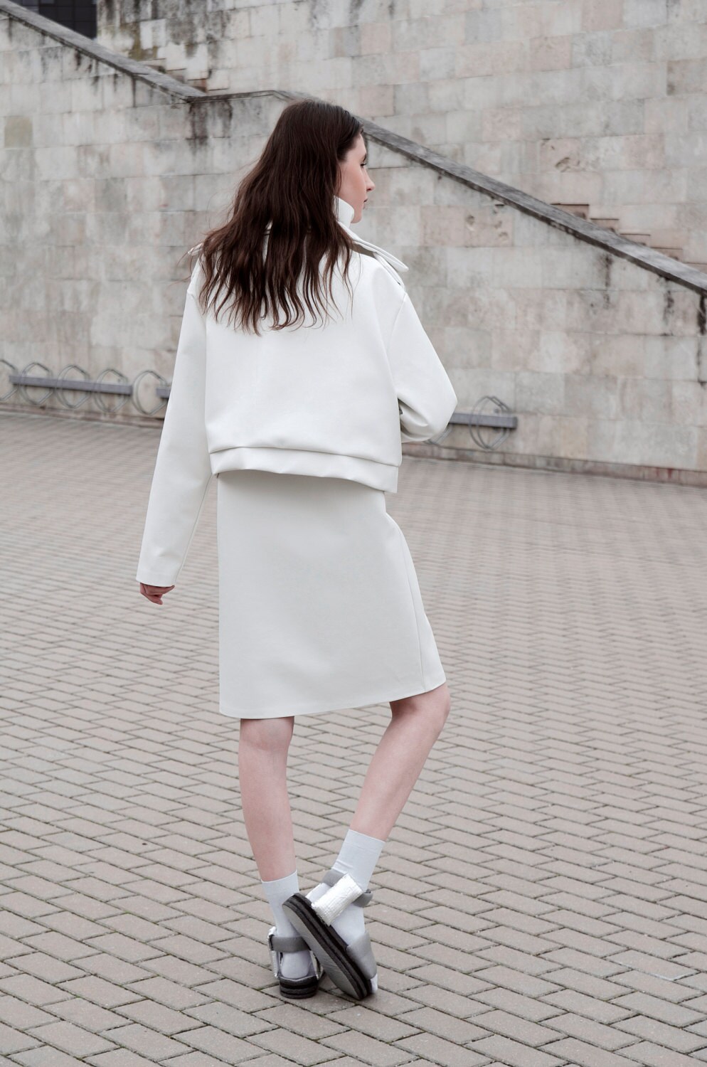 White Dress Faux Leather Dress Unisex Dress Oversize - Etsy