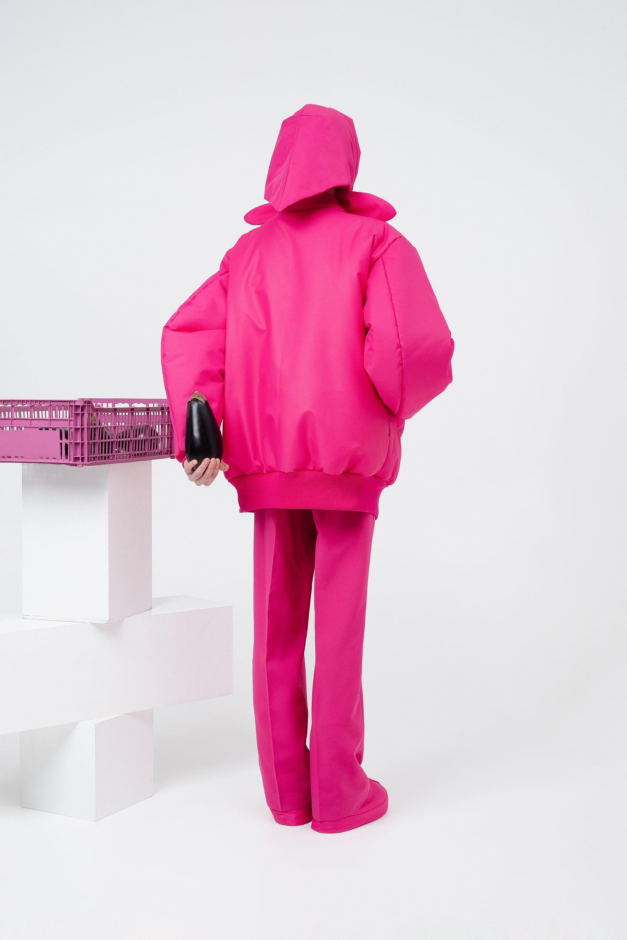 Hood Scarf, Nylon, Fleece Lining, Light and Warm Quilted
