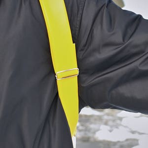 Yellow backpack/ Handmade Bag/ minimalist style/ Unisex backpack/ Faux leather bag/ Extraordinary bag image 7