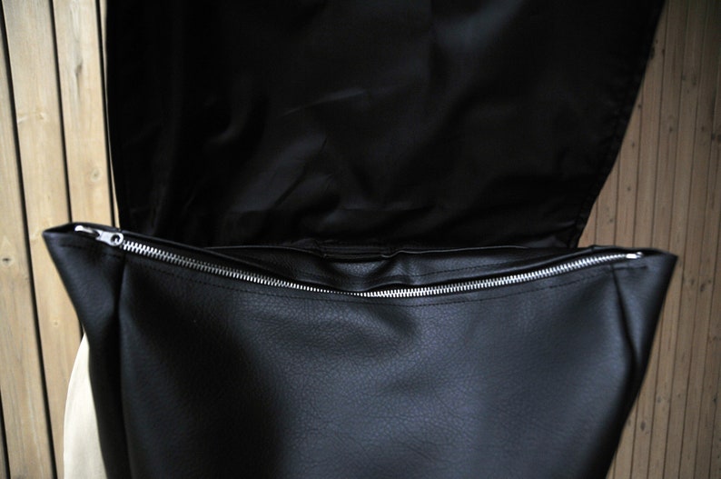 Faux leather backpack Handmade Inga Skripka design image 9