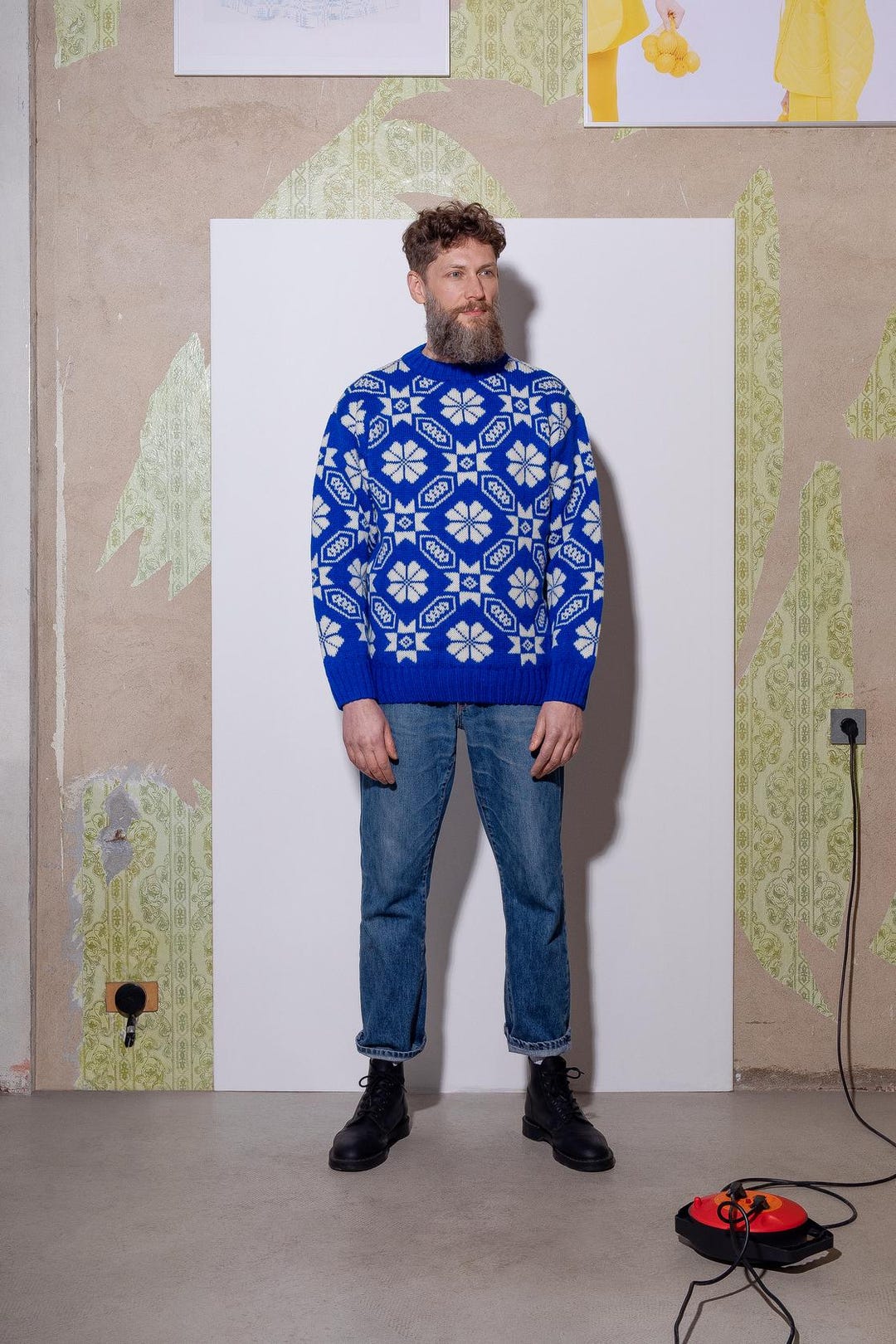 Maglione Collo Alto Maglione Oversize Blu Elettrico Maglione Lungo