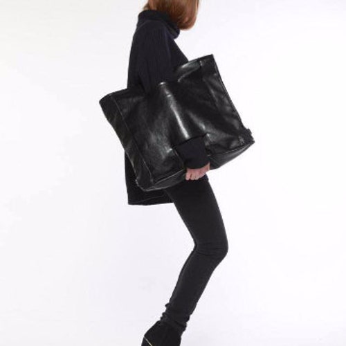 Black Backpack Purse Black Faux Leather Bag Black Purse - Etsy