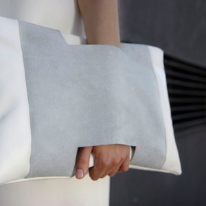 White Clutch, Womans clutch bag, small white clutch bag, mini leather clutch handbag, classic white clutch- friendly leather