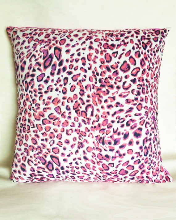 Animal Leopard Print Cushion Pink Black Leopard print pillow | Etsy