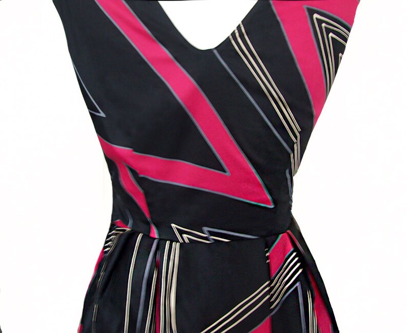 Pink & Black Thunder Bolt Stripe Abstract Print Summer Dress - Etsy