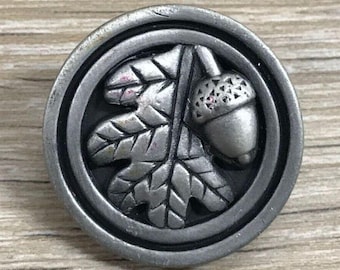 Acorn Oak Leaf Silver Tone Lapel Hat Jacket Vest Pin bfd Betsy Fields Design