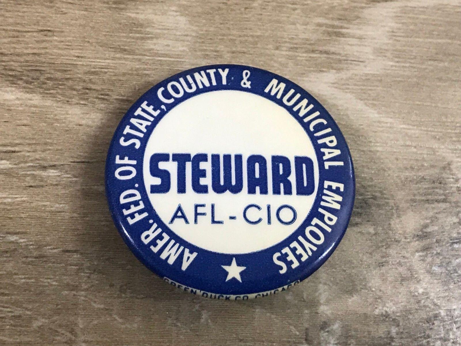 Afscme Pin - Etsy Custodial Supervisors AFSCME DC 37 Vintage Enamel Pin - Red & Goldtone B468 main image 0