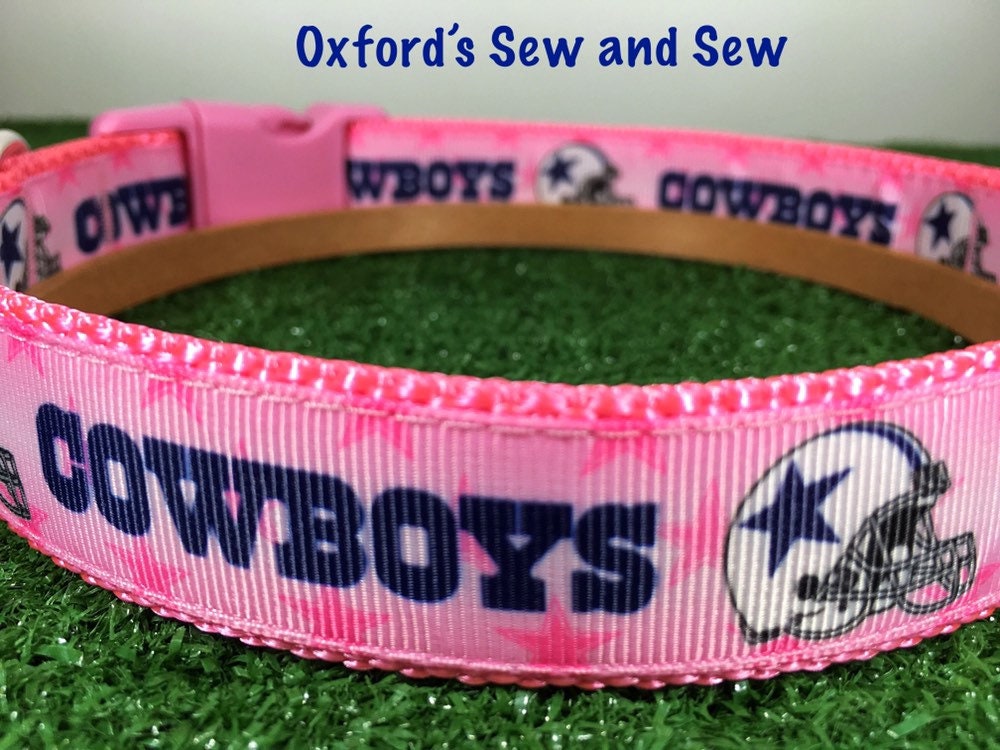 pink dallas cowboys dog collar