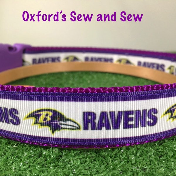 Baltimore Ravens Football Sports Dog Collar and Optional Matching Leash ALL SIZES