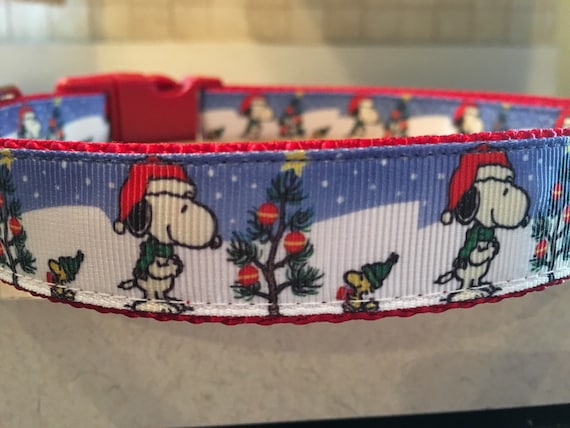 Snoopy and Woodstock Christmas Holiday ALL SIZES Dog Collar