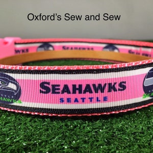 pink seahawks dog collar